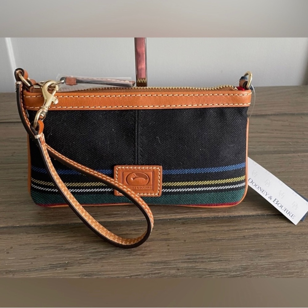 NWT, Dooney & Bourke Tartan Fabric, Large Wristlet-Small Purse